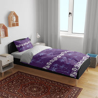 Purple Hawaii Palm Tree Hibiscus Bedding Set Fantasy Summer Vibe LT01 - Polynesian Pride