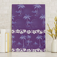 Purple Hawaii Palm Tree Hibiscus Canvas Wall Art Fantasy Summer Vibe LT01 Without Frame Purple - Polynesian Pride