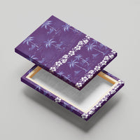 Purple Hawaii Palm Tree Hibiscus Canvas Wall Art Fantasy Summer Vibe LT01 - Polynesian Pride