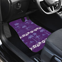 Purple Hawaii Palm Tree Hibiscus Car Mats Fantasy Summer Vibe LT01 - Polynesian Pride