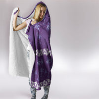 Purple Hawaii Palm Tree Hibiscus Hooded Blanket Fantasy Summer Vibe LT01 - Polynesian Pride