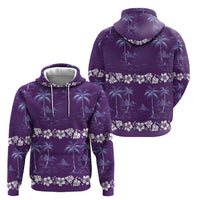 Purple Hawaii Palm Tree Hibiscus Hoodie Fantasy Summer Vibe LT01 - Polynesian Pride