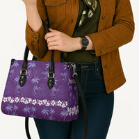 Purple Hawaii Palm Tree Hibiscus Leather Bag Fantasy Summer Vibe LT01 - Polynesian Pride