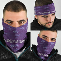 Purple Hawaii Palm Tree Hibiscus Neck Gaiter Fantasy Summer Vibe LT01 - Polynesian Pride
