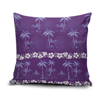 Purple Hawaii Palm Tree Hibiscus Pillow Cover Fantasy Summer Vibe LT01 Purple - Polynesian Pride