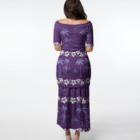Purple Hawaii Palm Tree Hibiscus Puletasi Fantasy Summer Vibe LT01 - Polynesian Pride