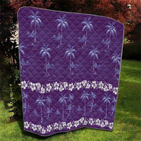 Purple Hawaii Palm Tree Hibiscus Quilt Fantasy Summer Vibe LT01 - Polynesian Pride