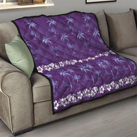 Purple Hawaii Palm Tree Hibiscus Quilt Fantasy Summer Vibe LT01 - Polynesian Pride