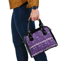Purple Hawaii Palm Tree Hibiscus Shoulder Handbag Fantasy Summer Vibe LT01 - Polynesian Pride