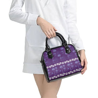 Purple Hawaii Palm Tree Hibiscus Shoulder Handbag Fantasy Summer Vibe LT01 - Polynesian Pride