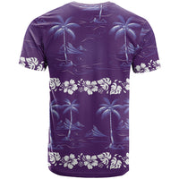Purple Hawaii Palm Tree Hibiscus T Shirt Fantasy Summer Vibe LT01 - Polynesian Pride