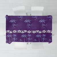 Purple Hawaii Palm Tree Hibiscus Tablecloth Fantasy Summer Vibe LT01 Purple - Polynesian Pride
