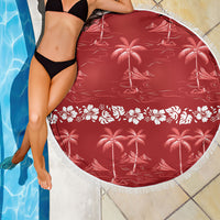 Red Hawaii Palm Tree Hibiscus Beach Blanket Fantasy Summer Vibe