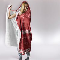 Red Hawaii Palm Tree Hibiscus Hooded Blanket Fantasy Summer Vibe LT01 - Polynesian Pride