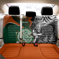 New Zealand and Ireland Rugby Back Car Seat Cover Silver Fern With Shamrock 2023 World Cup LT01 - Polynesian Pride