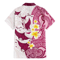 Maori Manta Ray Plumeria Royal Pink Family Matching Mermaid Dress and Hawaiian Shirt LT01 - Polynesian Pride