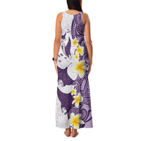 Maori Manta Ray Plumeria Deep Purple Family Matching Tank Maxi Dress and Hawaiian Shirt LT01 - Polynesian Pride