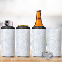 Plumeria Floral White Sunday 4 in 1 Can Cooler Tumbler LT01 - Polynesian Pride