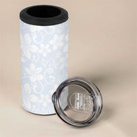 Plumeria Floral White Sunday 4 in 1 Can Cooler Tumbler LT01 - Polynesian Pride