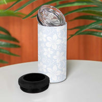 Plumeria Floral White Sunday 4 in 1 Can Cooler Tumbler LT01 - Polynesian Pride