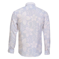 Plumeria Floral White Sunday Family Matching Off The Shoulder Long Sleeve Dress and Hawaiian Shirt LT01 - Polynesian Pride