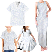 Plumeria Floral White Sunday Family Matching Tank Maxi Dress and Hawaiian Shirt LT01 - Polynesian Pride