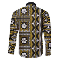 Fiji Masi Tapa Pattern Yellow Family Matching Summer Maxi Dress and Hawaiian Shirt - Polynesian Pride