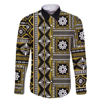 Fiji Masi Tapa Pattern Yellow Family Matching Tank Maxi Dress and Hawaiian Shirt - Polynesian Pride