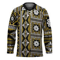 Fiji Masi Tapa Pattern Yellow Hockey Jersey - Polynesian Pride