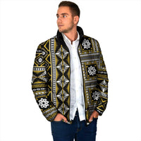 Fiji Masi Tapa Pattern Yellow Padded Jacket - Polynesian Pride