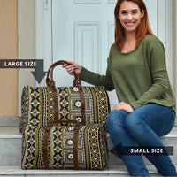 Fiji Masi Tapa Pattern Yellow Travel Bag - Polynesian Pride