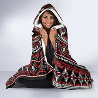 Fiji Masi Tapa Pattern Red Hooded Blanket - Polynesian Pride