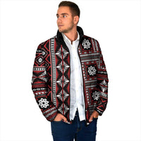 Fiji Masi Tapa Pattern Red Padded Jacket - Polynesian Pride