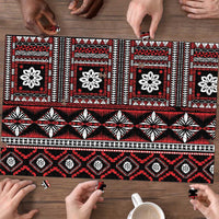 Fiji Masi Tapa Pattern Red Puzzle - Polynesian Pride
