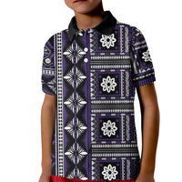 Fiji Masi Tapa Pattern Purple Kid Polo Shirt LT01 Kid Purple - Polynesian Pride