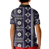 Fiji Masi Tapa Pattern Purple Kid Polo Shirt LT01 - Polynesian Pride
