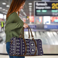 Fiji Masi Tapa Pattern Purple Travel Bag - Polynesian Pride