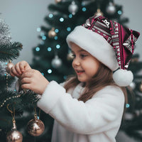 Fiji Masi Tapa Pattern Pink Christmas Santa Hat - Polynesian Pride