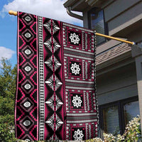 Fiji Masi Tapa Pattern Pink Garden Flag - Polynesian Pride