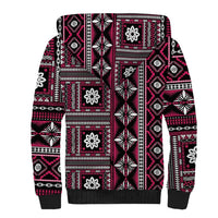 Fiji Masi Tapa Pattern Pink Sherpa Hoodie - Polynesian Pride