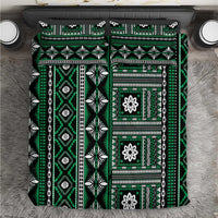 Fiji Masi Tapa Pattern Green Bedding Set - Polynesian Pride