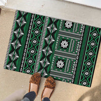 Fiji Masi Tapa Pattern Green Rubber Doormat - Polynesian Pride