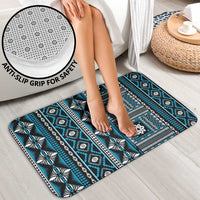 Fiji Masi Tapa Pattern Blue Bathroom Set - Polynesian Pride