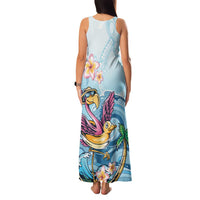 Hawaii Flamingo Family Matching Tank Maxi Dress and Hawaiian Shirt Plumeria Tropical Beach LT01 - Polynesian Pride