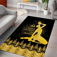 Haiti Neg Marron Gold Area Rug Lespwa pa anyen san aksyon
