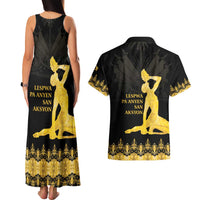 Haiti Neg Marron Gold Couples Matching Tank Maxi Dress and Hawaiian Shirt Lespwa pa anyen san aksyon LT01 - Polynesian Pride
