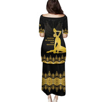 Haiti Neg Marron Gold Family Matching Puletasi and Hawaiian Shirt Lespwa pa anyen san aksyon LT01 - Polynesian Pride