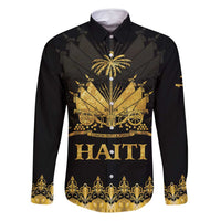 Haiti Neg Marron Gold Family Matching Summer Maxi Dress and Hawaiian Shirt Lespwa pa anyen san aksyon LT01 Dad's Shirt - Long Sleeve Gold - Polynesian Pride