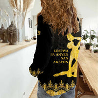 Haiti Neg Marron Gold Women Casual Shirt Lespwa pa anyen san aksyon LT01 - Polynesian Pride