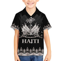 Haiti Neg Marron Silver Family Matching Off The Shoulder Long Sleeve Dress and Hawaiian Shirt Hope is Nothing Without Action LT01 Son's Shirt Silver - Polynesian Pride